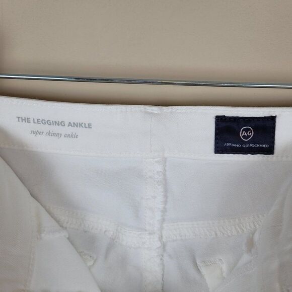 Adriano Goldschmied The Legging Ankle Super Skinny Jeans Raw Hem White Size 30 - Picture 14 of 14